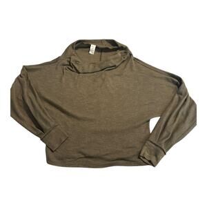 We the Free Ribbed Funnel Neck Cropped Long Sleeve Top | Size Small